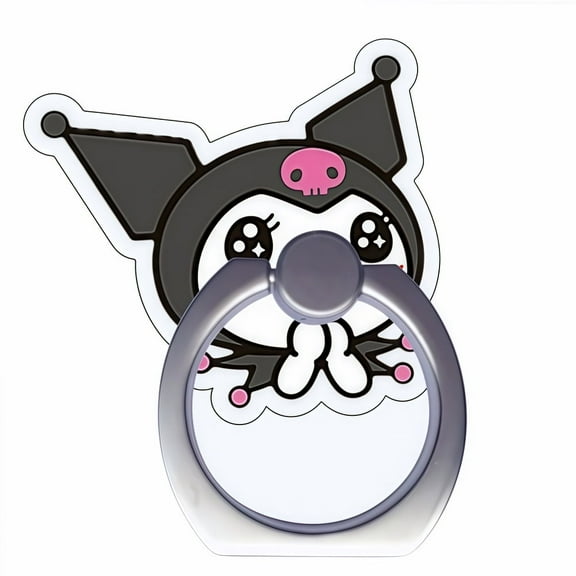 2-Pack Acrylic Kuromi Anime Cartoon Phone Ring Stands - Non-Slip Desktop Holder, Cute Kawaii Decor Ins Aesthetic Gift