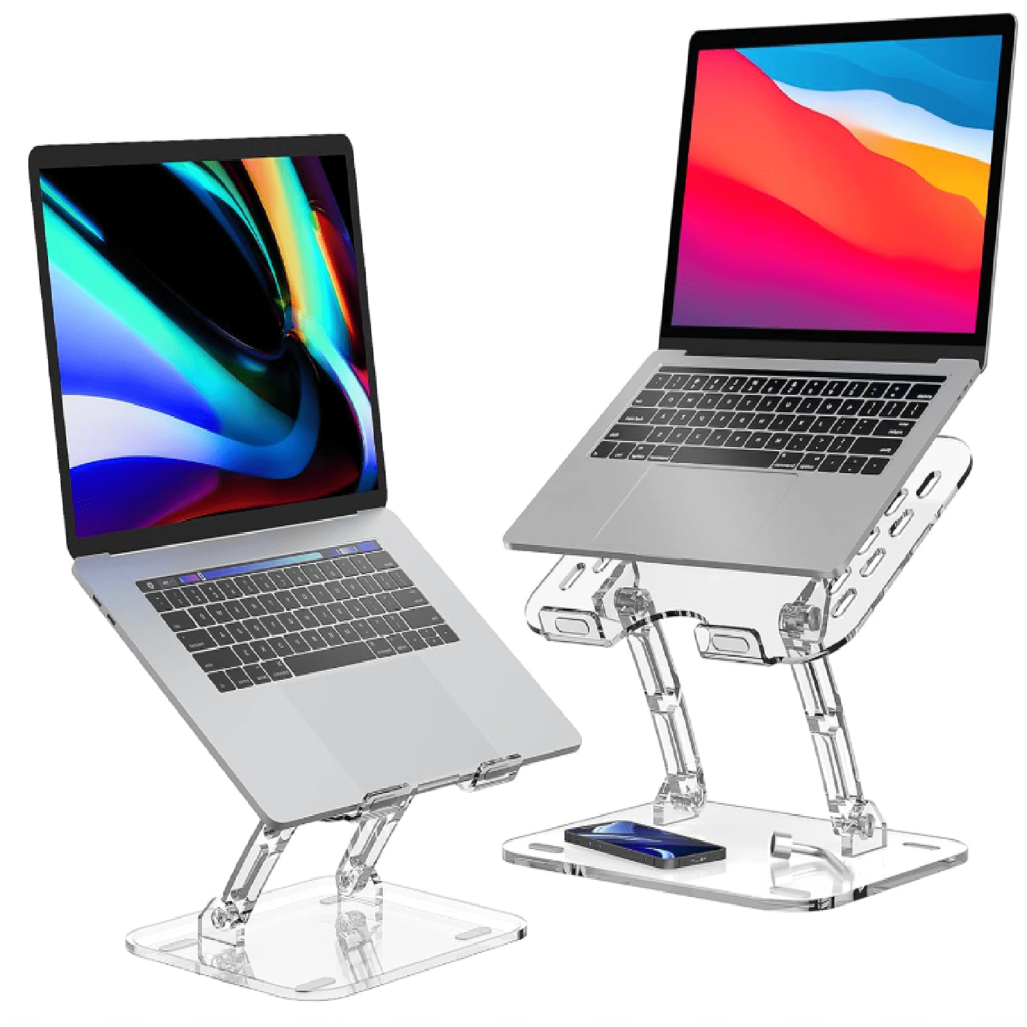 2 Pack Acrylic Laptop Stand for Desk, Adjustable Ergonomic Laptop Riser ...