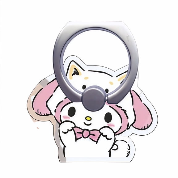 2-Pack Acrylic My Melody Anime Cartoon Phone Ring Stands - Non-Slip Desktop Holder, Cute Kawaii Decor Ins Aesthetic Gift