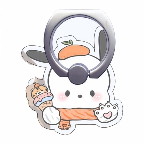 2-Pack Acrylic Pochacco Anime Cartoon Phone Ring Stands - Non-Slip Desktop Holder, Cute Kawaii Decor Ins Aesthetic Gift