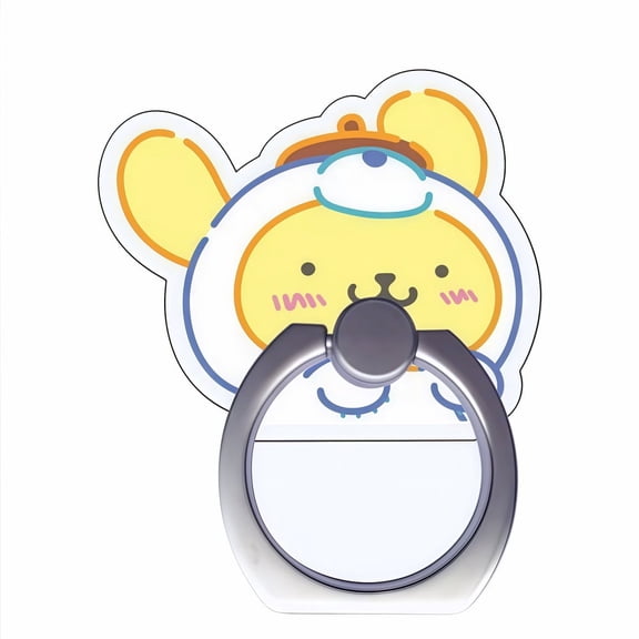 2-Pack Acrylic Purin Anime Cartoon Phone Ring Stands - Non-Slip Desktop Holder, Cute Kawaii Decor Ins Aesthetic Gift