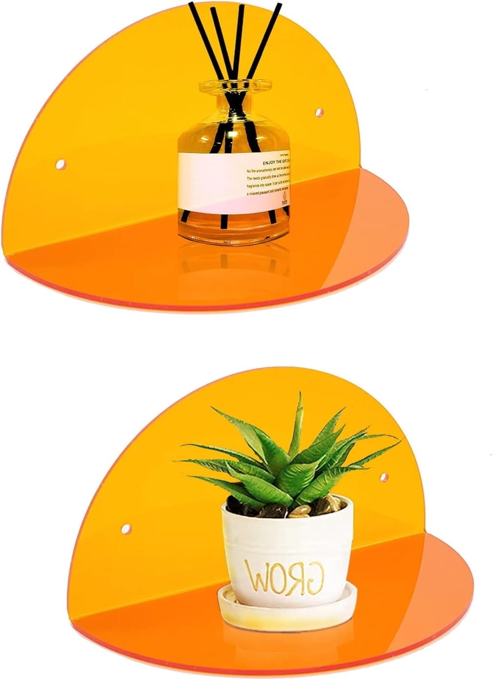 Facofaco 2-Pack Orange Acrylic Small ...