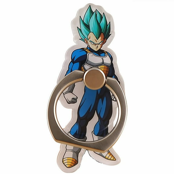 2-Pack Acrylic Vegeta Dragon Ball Anime Cartoon Phone Ring Stands - Non-Slip Desktop Holder, Cute Kawaii Decor Ins Aesthetic Gift