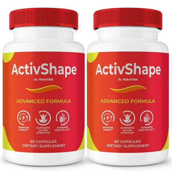 (2 Pack) ActivShape Natural Daily Pill Formula Designed to Align with Fitness Goals, Support an Active Lifestyle & Body Balance | Just 2 Easy-to-Swallow Pills Daily (120 Capsules)