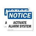 thumbnail image 1 of (2 Pack) Activate Alarm System OSHA Notice Sign 14 Inch X 10 Inch Plastic Sign, Weather Resistant, UV Protected for Workplace, Business, and Construction Site, Made in the USA, 1 of 8