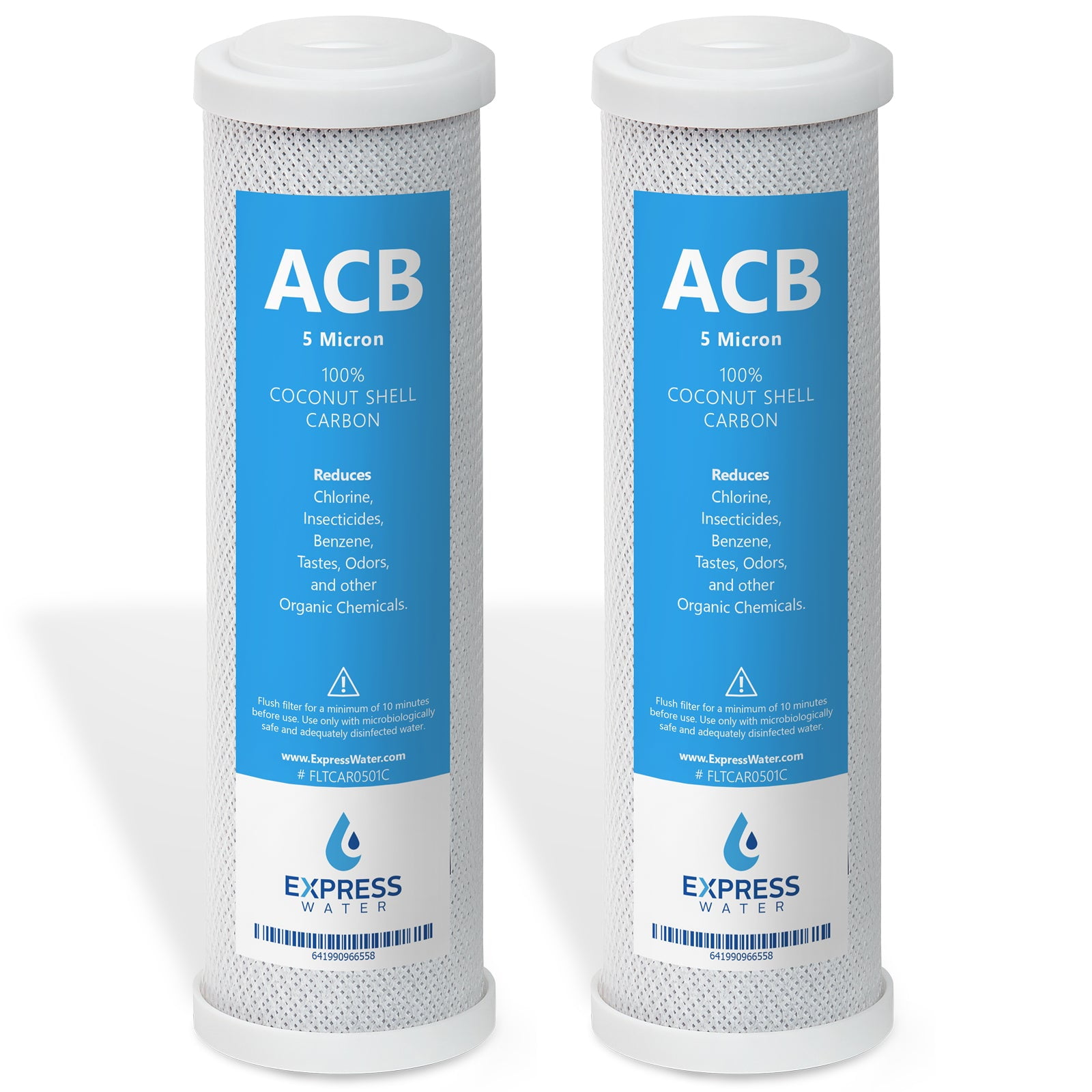 10-Inch Coconut Shell Carbon Block Water Filter 2-Pack