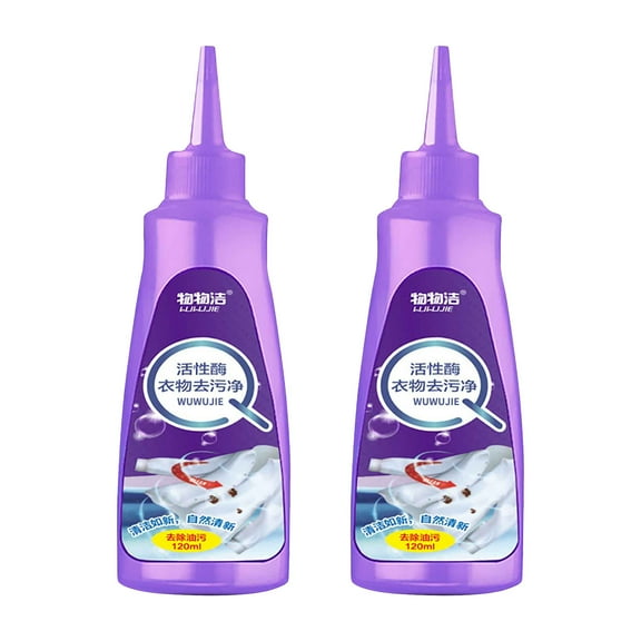 2 Pack Active Enzyme Laundry Detergent Clothes Heavy Grease Cleans Clothes, Removes Yellowing, Whitening, Washing Machine Free, Removes Oil Stains, Stubborn Stains, Effective Quickly.