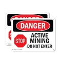 thumbnail image 1 of (2 Pack) Active Mining Do Not Enter OSHA Danger Sign 24 Inch X 18 Inch Plastic Sign, Weather Resistant, UV Protected for Workplace, Business, and Construction Site, Made in the USA, 1 of 8