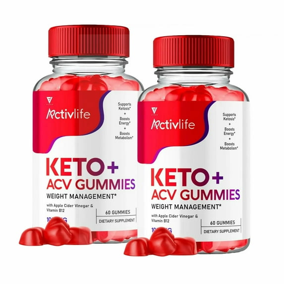 (2 Pack) Activlife Keto ACV Gummies Advanced Weight Loss, Activlife Keto Gummies Apple Cider Vinegar Vitamin Supplement 1000MG Active Life Max Formula, Activelife Keto+ACV Gummies (120 Gummies)