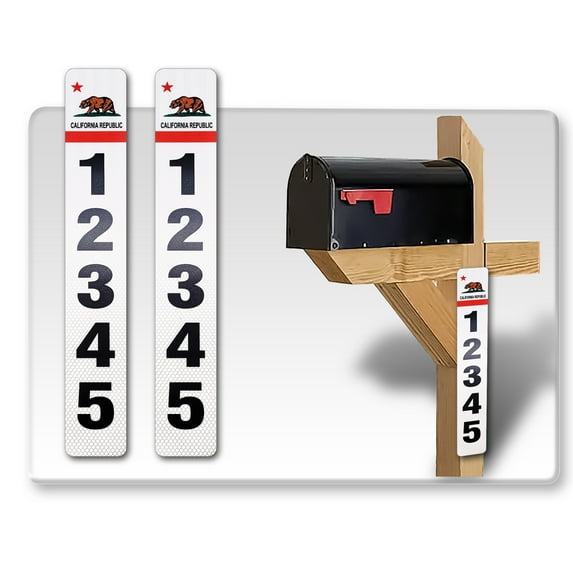2 Pack Address Numbers for House Stickers, Customized Vertical 911 Mailbox/House Numbers/Letters Stickers, Highly Reflective, Easy Peel and Stick Vinyl Decals, Waterproof (4x15)