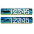 thumbnail image 1 of 2 Pack Address Numbers for House Stickers, Customized Vertical 911 Mailbox/House Numbers/Letters Stickers, Highly Reflective, Easy Peel and Stick Vinyl Decals, Waterproof (4x15, Blue Peach), 1 of 6