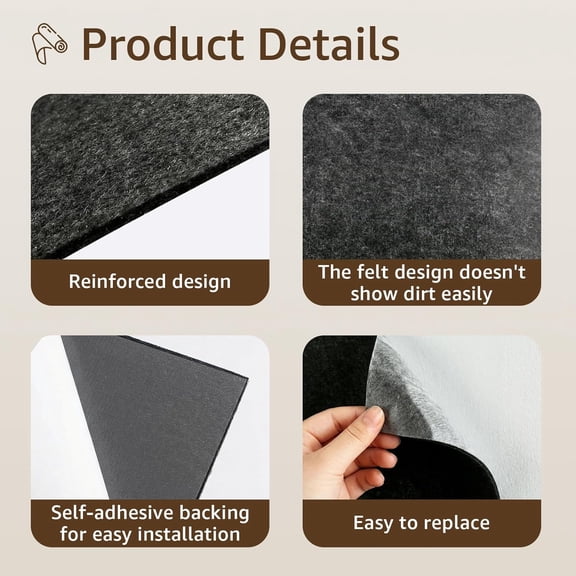 2 Pack Adhesive-Backed Under-Desk Wall Protector, 15.7x23.6in Felt Cloth Sticker Easy to Install, Cuttable Wall Sheet No Residue, Removable Wall Protector Kit for Living Room Home Office