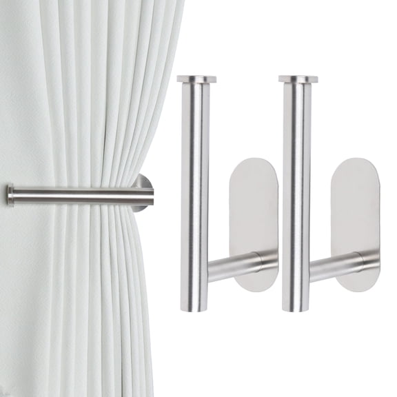 2 Pack Adhesive Curtain Holdbacks,Curtain Tie Backs,No Drill Curtain Pull Backs,Adhesive Curtain Hooks