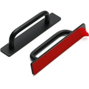 2 Pack Adhesive Handles Self Stick Instant Cabinet Handles 5.83" Stick on Cabinet Handles Drawer Push Pull Handles Helper Sliding Screen Door Handles for Sliding Closet Window Wardrobe - Black