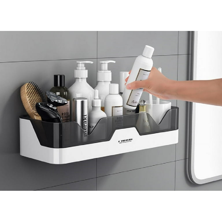 Paradmas 2 Pack Corner Shower Shelf - Tempered Glass Shower Caddy with  Rails, Wall Mounted Bathroom Organizer, 24cmx24cmx6mm, Silver