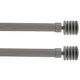 thumbnail image 1 of 2 Pack Adjustable 1" Single Window Curtain Rod 50" to 82" Taupe, 1 of 4