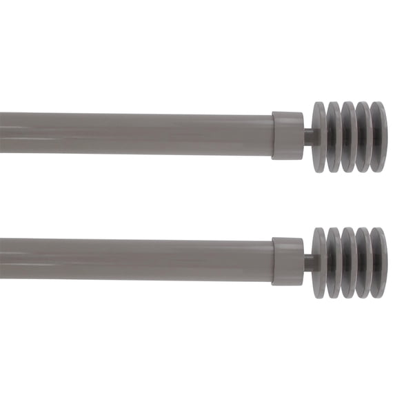 2 Pack Adjustable 1" Single Window Curtain Rod 50" to 82" Taupe