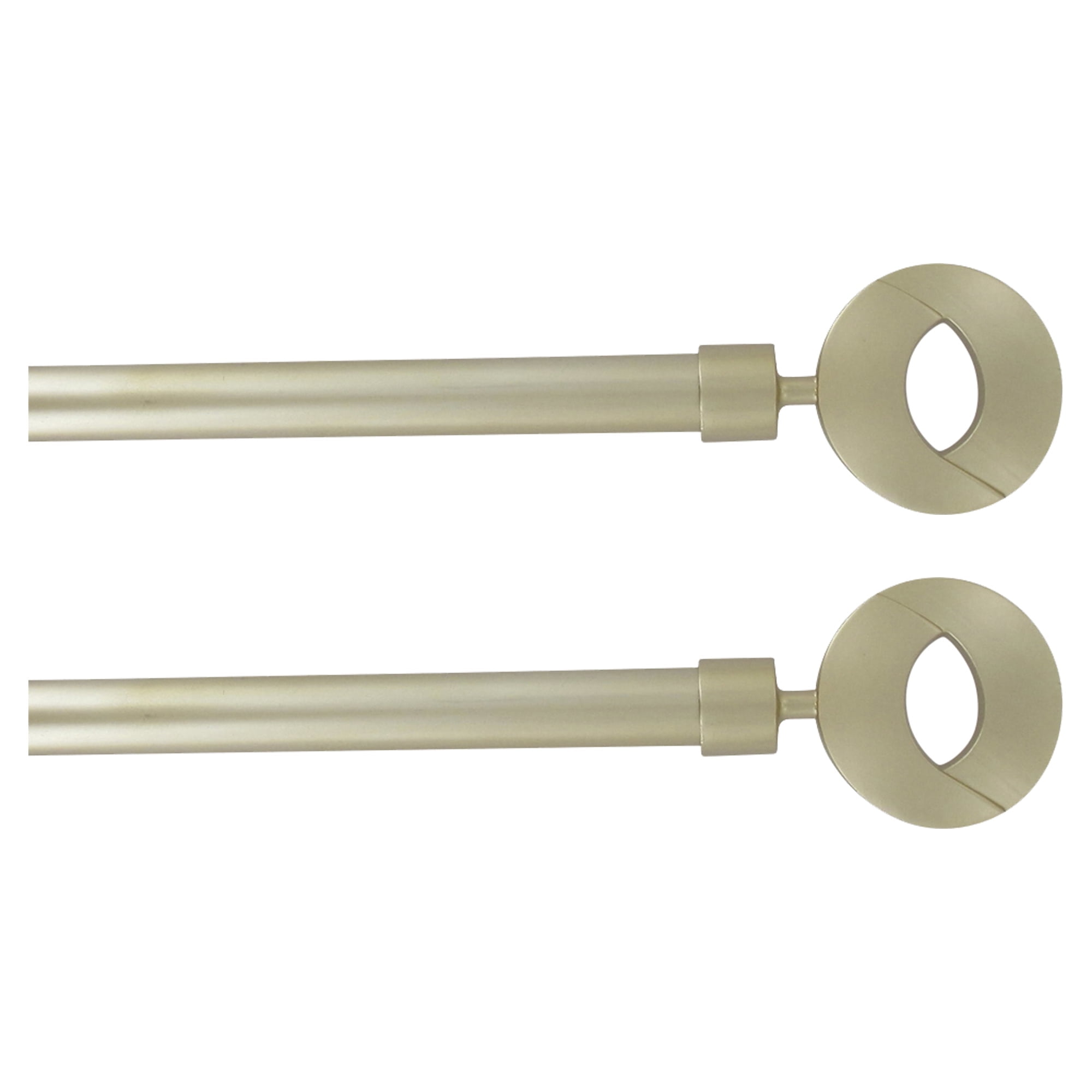Gold Adjustable Single Curtain Rod Set with Circle Finials