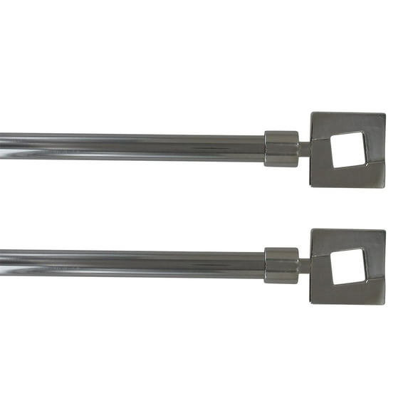 2 Pack Adjustable 5/8" Single Window Curtain Rod 50" to 82" Graphite