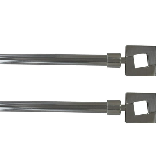 2 Pack Adjustable 5/8" Single Window Curtain Rod 50" to 82" Graphite