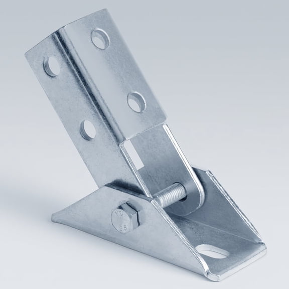 2 Pack Adjustable Angle Bracket for 1-5/8" Strut , 3/16" Thick, 0-180 Swivel Fitting, Galvanized Steel