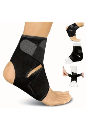 2 Pack Adjustable Ankle Support Braces with Hook and Loop Straps, Breathable Compression Ankle Wraps for Running, Basketball, Gym, Cycling and Sports Training