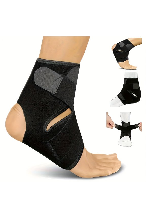 2 Pack Adjustable Ankle Support Braces with Hook and Loop Straps, Breathable Compression Ankle Wraps for Running, Basketball, Gym, Cycling and Sports Training