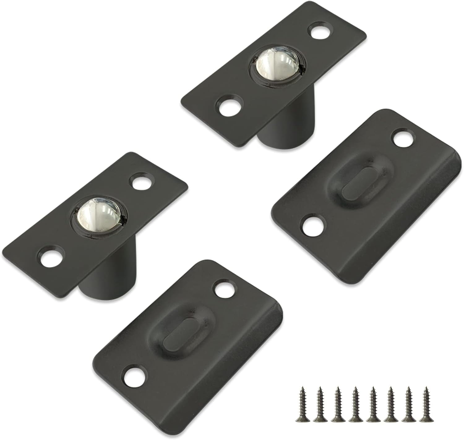 2 Pack Adjustable Ball Catch with Strike Plate, Drive in Door Hardware