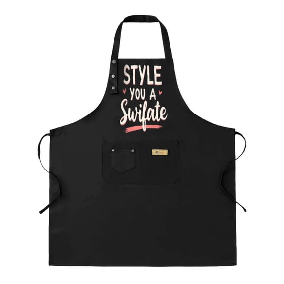 2 Pack Adjustable Bib Apron for Cooking & Baking - Stylish Black Apron with Front Pocket & Fun " STYLE YOU A Swifate " Design Perfect for Men & Women