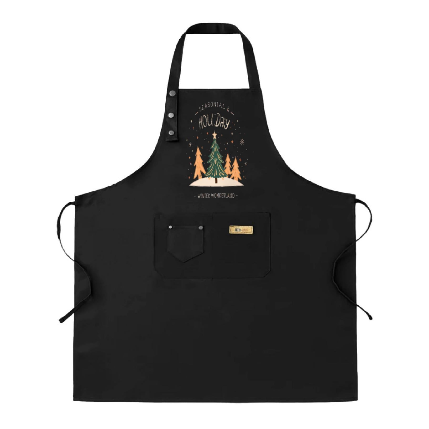 2 Pack Adjustable Bib Apron with 2 Pockets - Stylish Black Apron ...