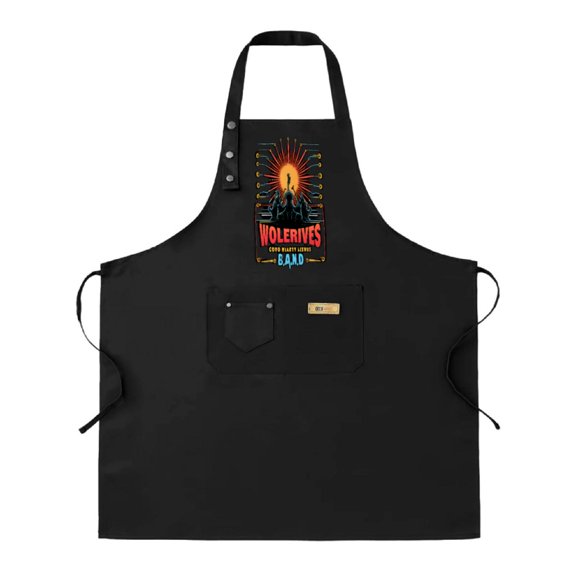 2 Pack Adjustable Bib Apron for Men & Women - Cartoon Character Design with Coffee Machine & Pockets - Perfect for Cooking & Kitchen Use