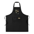 thumbnail image 1 of 2 Pack Adjustable Bib Apron with 2 Pockets - Stylish Black Design with Button and Name Perfect for Cooking and for Men and Women, 1 of 6