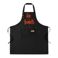 thumbnail image 1 of 2 Pack Adjustable Bib Apron with 2 Pockets - Stylish Black Design with Unique ' Hit Boaletts ' Text and Name for Cooking Perfect for Men and Women, 1 of 6
