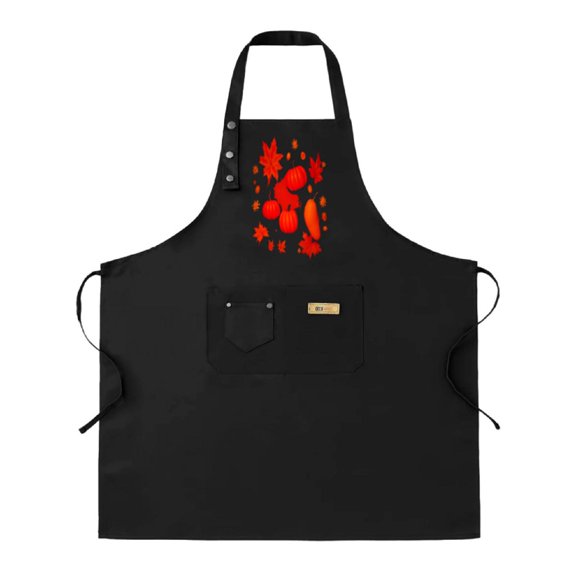 2 Pack Adjustable Bib Apron with Abstract Red Leaf Design & 2 Pockets - Stylish Kitchen Chef Apron for Men & Women