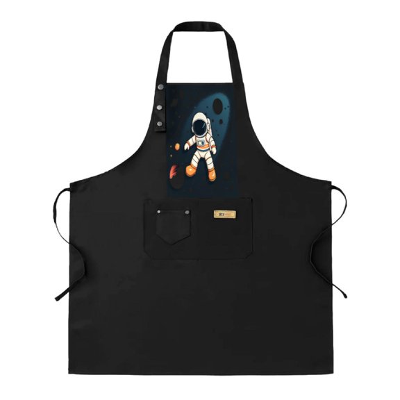 2 Pack Adjustable Bib Apron with Cartoon Design Front Pocket Space Scene with Stars & Black Hole Perfect for Cooking