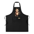 thumbnail image 1 of 2 Pack Adjustable Bib Apron with Cartoon Fluffy Character & ' Me ' Patch 2 Pockets Buttons Perfect for Cooking & Chefs, 1 of 5