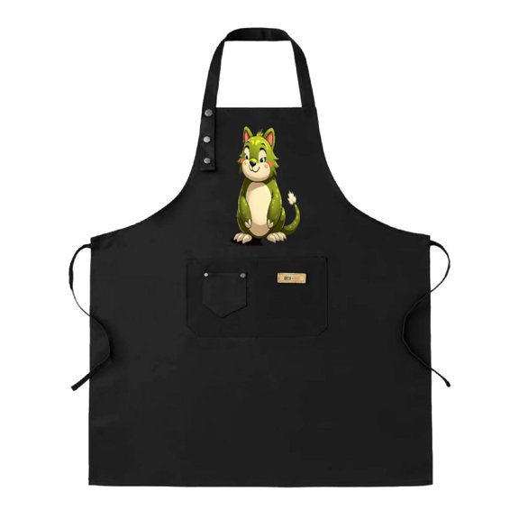 2 Pack Adjustable Bib Apron with Cartoon Fox Design & 2 Pockets - Stylish Cooking Apron for Men & Women Perfect for Kitchen Use