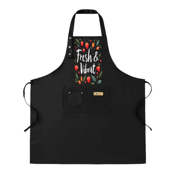 2 Pack Adjustable Bib Apron with Colorful Floral Design & 2 Pockets - Fresh & Vibrant Kitchen Chef Apron for Men & Women