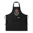 thumbnail image 1 of 2 Pack Adjustable Bib Apron with Decorative Red Flower & Golden Leaves Design 2 Pockets Perfect for Cooking & Chef Use for Men & Women, 1 of 6