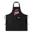 thumbnail image 1 of 2 Pack Adjustable Bib Apron with Denim-Style Design & " CREW CREW " Print 2 Pockets Perfect for Cooking & Kitchen Use for Men & Women, 1 of 5