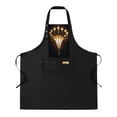 thumbnail image 1 of 2 Pack Adjustable Bib Apron with Elegant Golden Chandelier Design & 2 Pockets - Stylish Cooking Apron for Men & Women, 1 of 6