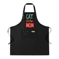 thumbnail image 1 of 2 Pack Adjustable Bib Apron with Fun ' CAT Cat Mom MOM ' Design 2 Pockets Perfect for Cooking Baking and Chef Use for Men & Women, 1 of 5