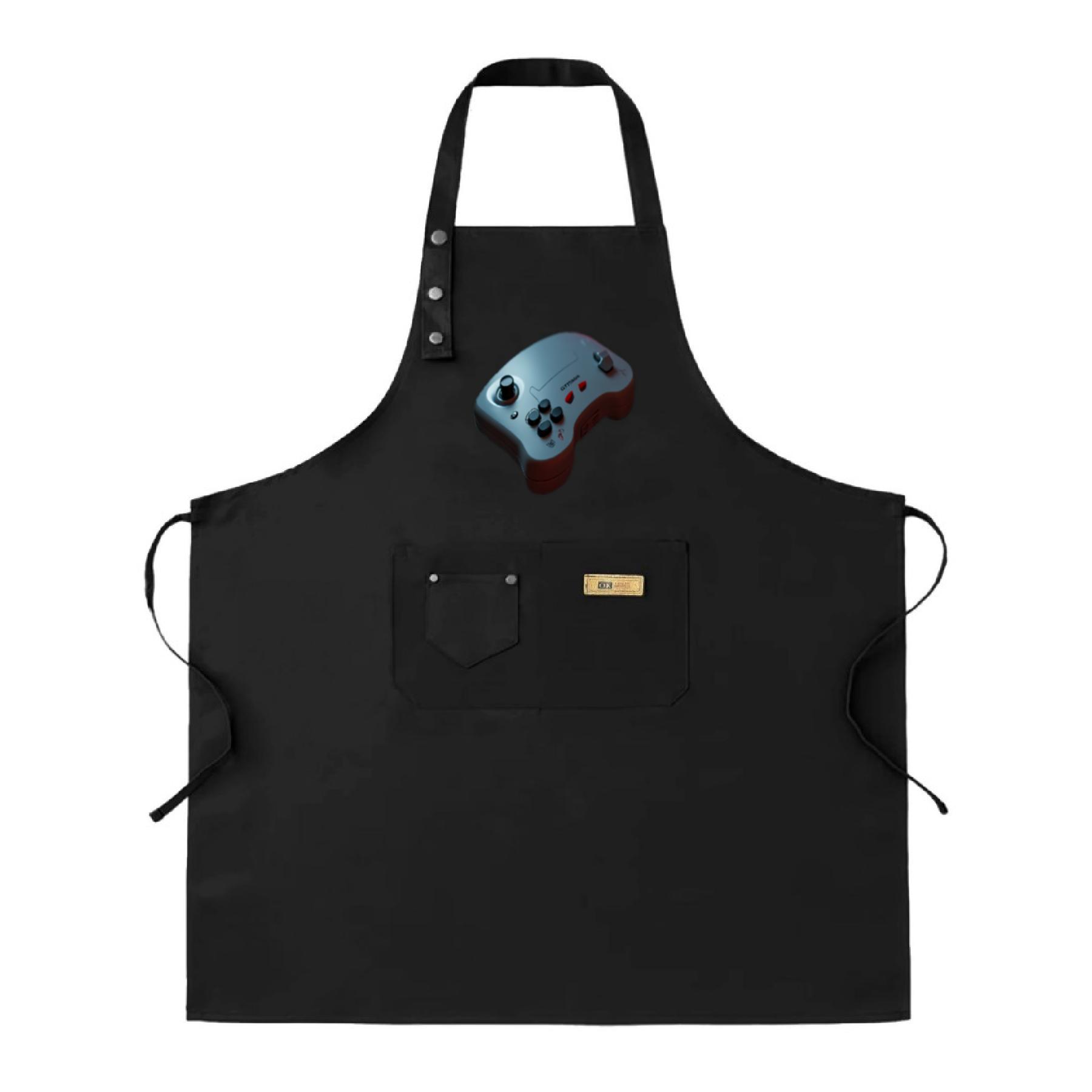 2 Pack Adjustable Bib Apron with Gaming Controller Design 2 Pockets ...