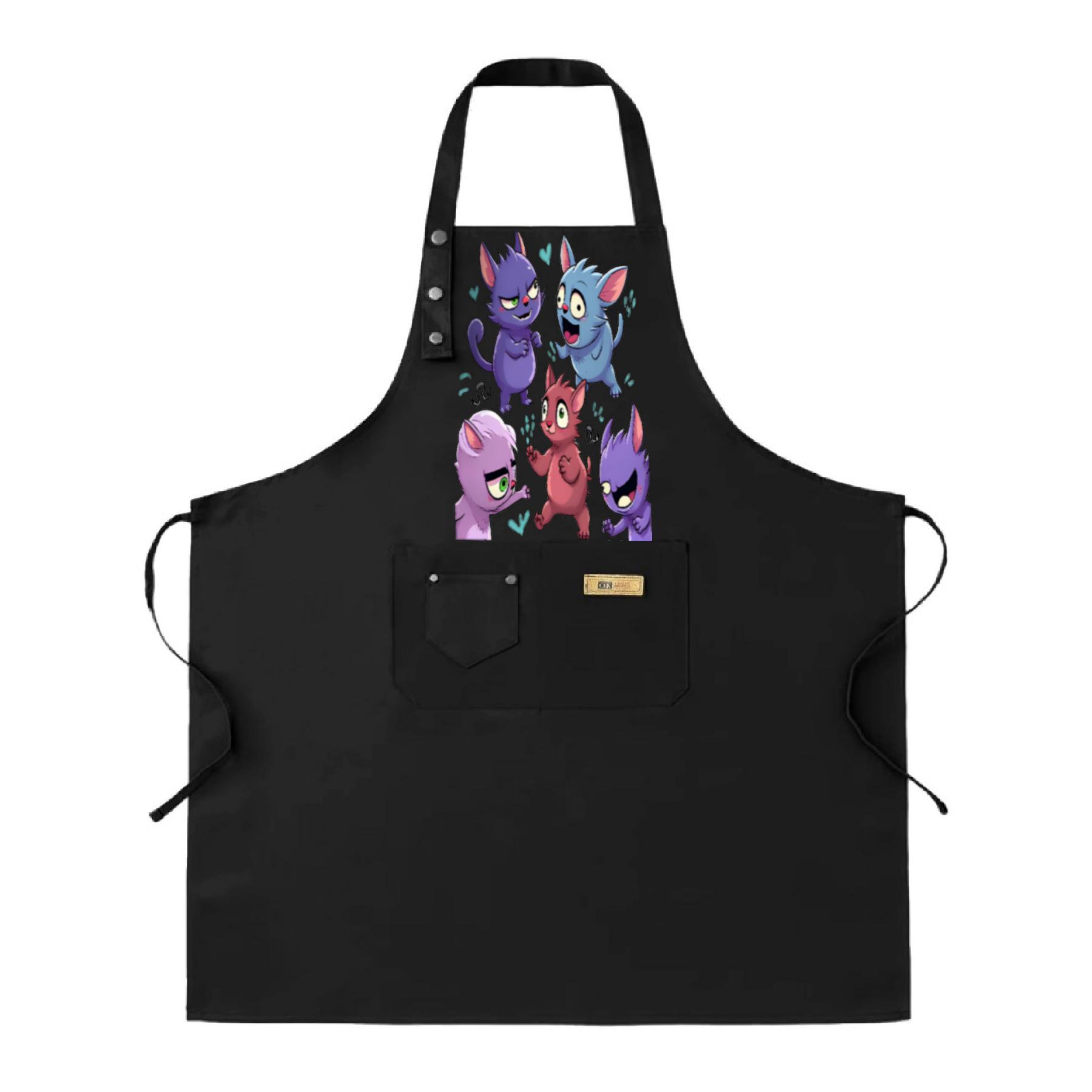 2 Pack Adjustable Bib Apron with Playful Cartoon Creatures Design ...