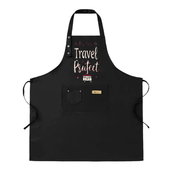 2 Pack Adjustable Bib Apron with Stylish ' Travel Perfect ' Design 2 Pockets Ideal for Cooking & Kitchen Use for Men & Women