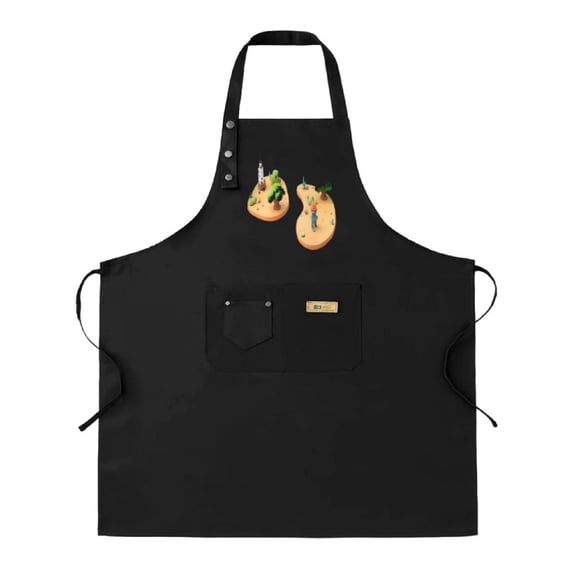 2 Pack Adjustable Bib Apron with Unique Ear Design & Pockets - Stylish Cooking Apron for Men & Women Perfect for Kitchen Use
