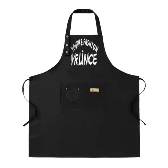 2 Pack Adjustable Bib Apron with " YOUTH FASHION VRLANCE " Design 2 Pockets Perfect for Cooking & Crafting for Men & Women
