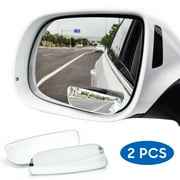 2 Pack Adjustable Car Blind Spot Mirror Auto Convex Rear Side View HD Wide Angle Glass