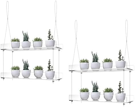 2-Pack Adjustable Clear Acrylic Plant Stands for Windows – 16 ...