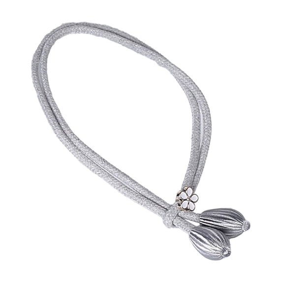 2‑Pack Adjustable Cotton‑Linen Rope Curtain Tiebacks,19In Sliding‑Knot Soft Drape Holdbacks for Living Room Bedroom Kitchen Home Window Decoration,Gray